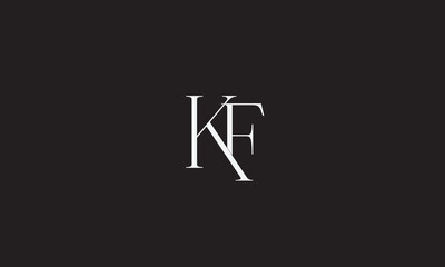 KF, FK, K , F , Abstract Letters Logo Monogram