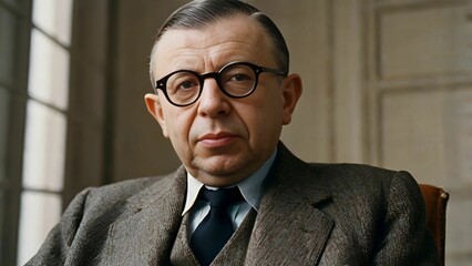Portrait of Philosopher Jean-Paul Sartre
