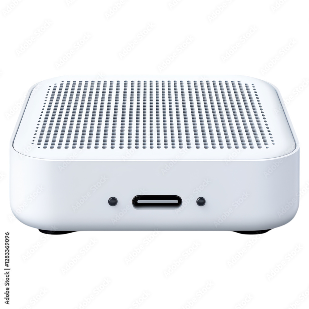 Poster compact design with usb c port and ventilation , it gadget, isolated on transparent background