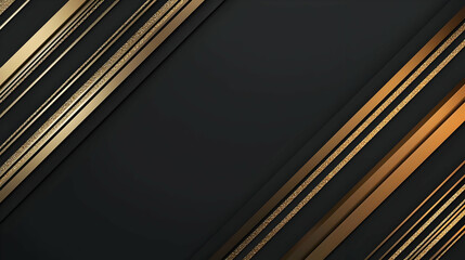 Abstract Background with Angled Gold Stripes and Glitter on Dark Gray
