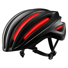 Fototapeta premium Smart bicycle helmet with LED signals for safety , IT Gadget, isolated on transparent background