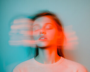 A blurred portrait representing thoughts in motion and reflection.