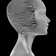 Abstract profile design representing thought and identity.