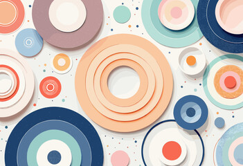 Naklejka premium circles of various sizes and colors arranged in a visually appealing manner, with some overlapping and others spaced apart.