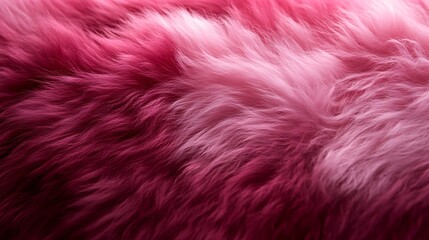 Naklejka premium A macro close-up of gradient fur transitioning from dark burgundy to soft pink, silky textures flowing in natural rippling patterns, intricate fine strands illuminated softly, photorealistic texture,