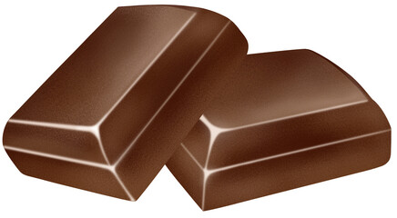 chocolate bar on white background
