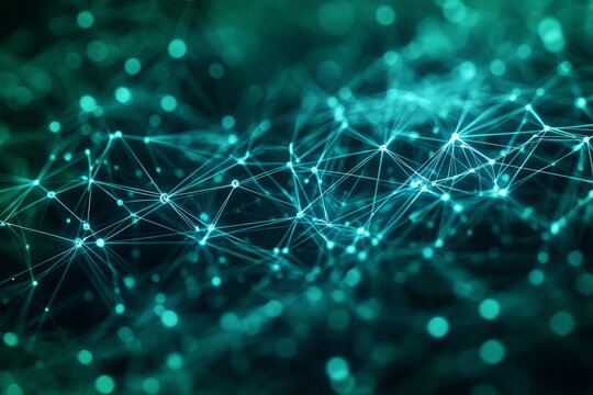 Abstract Teal Network Digital Connections Futuristic Technology Background Modern Elegant Design Graphic Resource High Resolution Image Perfect for    - Powered by Adobe