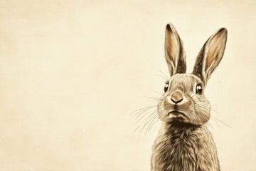 Fototapeta premium Easter bunny with large ears symbolizes joy and celebration during the spring holiday season