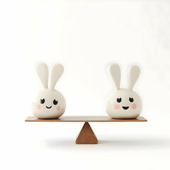 Obraz premium “Perks of a Good Job” – A balance scale with money, benefits, and happiness (Minimalist, Symbolic Look)