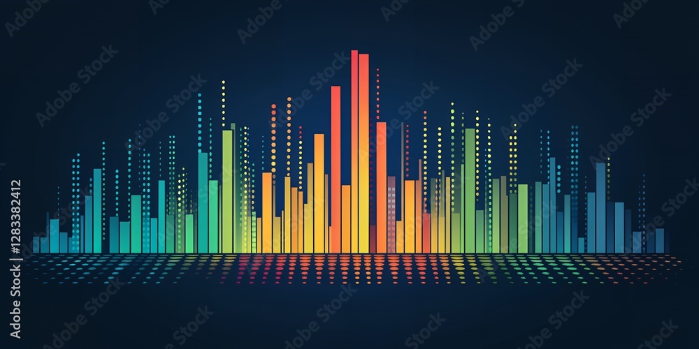 Poster abstract colorful data visualization graphic rainbow bars chart