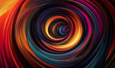 Fototapeta premium Dynamic swirling helix pattern in bright contrasting colors creates energetic visual rhythm and artistic impact