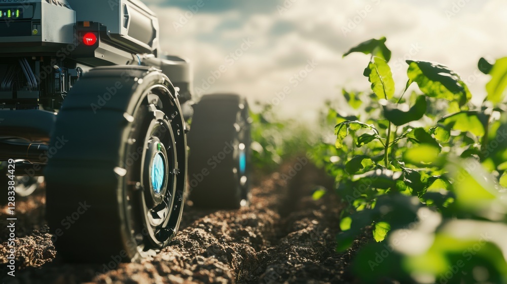 Poster autonomous farming robots optimize crop yields.