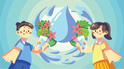 world water day poster flat illustration