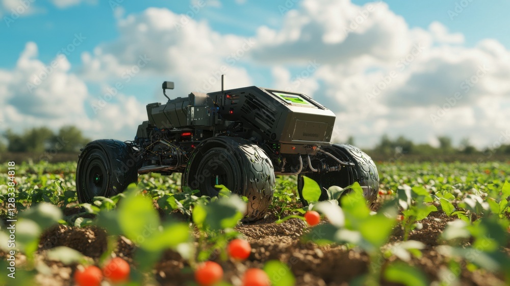 Poster autonomous farming robots optimize crop yields.