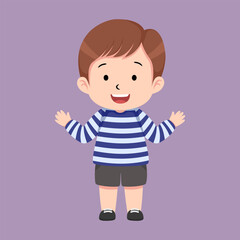 Cute little boy say hi suitable for children book