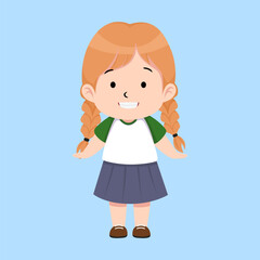 Cute little girl vector suitable for children book