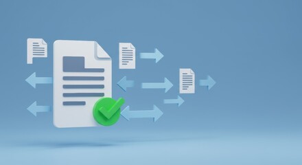 Document Workflow Automation with Approval Process, 3D Rendering