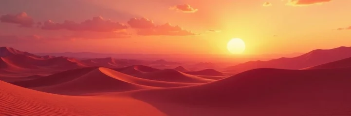Foto op Canvas Desert landscape with gradient texture of sunset, sky, desert, earth © OneWayPhoto