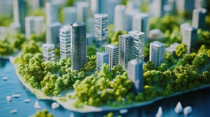 Obraz premium Building climatefriendly cities promotes urban sustainability.