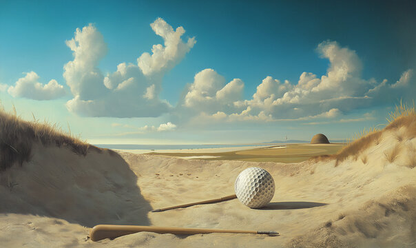 A meticulously arranged collection of golf tees, a ball, and a driver symbolizes precision and a passion for the sport.