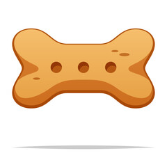 Bone shaped dog biscuit vector isolated illustraion