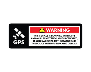 Vehicle GPS and Alarm System Warning Sign Safety Alert High Quality Vector