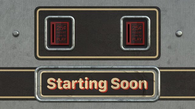 Starting Soon Vintage Arcade Coin Slot Title Loop For Streaming And Video Podcast