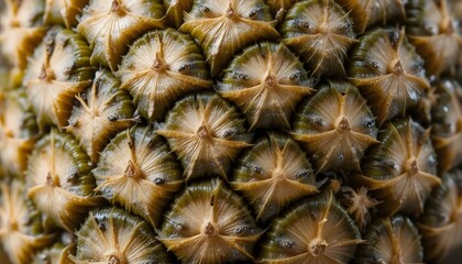 Fototapeta premium Close-up Pineapple Texture Showing the Details of the Spiky Exterior