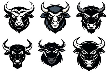 vector illustration of a bull, Bull Head Vector. Buffalo Head, Cow Head Silhouette Icon vector