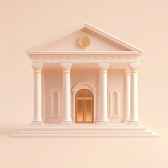 Fototapeta premium A classical building representing a bank with columns and gold