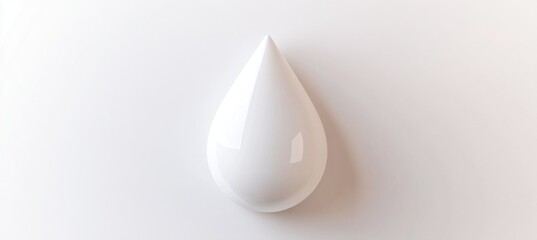 Fototapeta premium White drop falling on white background creating clean and minimalist image
