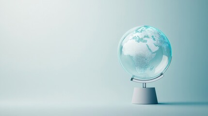 Elegant Transparent Globe on Minimalist Background with Soft Lighting