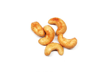 Roasted Cashew Nuts Isolated on White