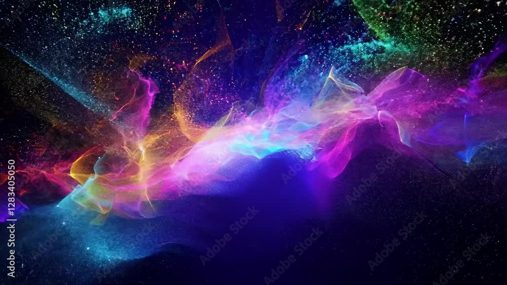 Poster a mesmerizing array of swirling colors and patterns unfolds against a dark background, showcasing cr