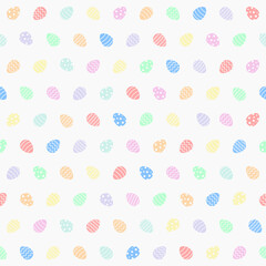 Colorful easter eggs seamless pattern vector for easter holidays flat vector illustration. Doodle vector easter egg.