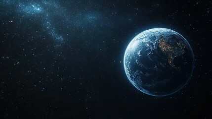 Obraz premium Earth globe in a dark, starry space, simple and abstract representation
