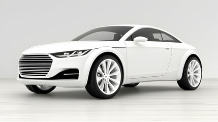 White sports coupe, studio shot, clean background, automotive design