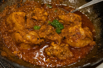 Authentic Chicken Curry, Chicken ka Salan. Chicken is cooked in a smooth gravy made with onion, tomatoes, and spices.