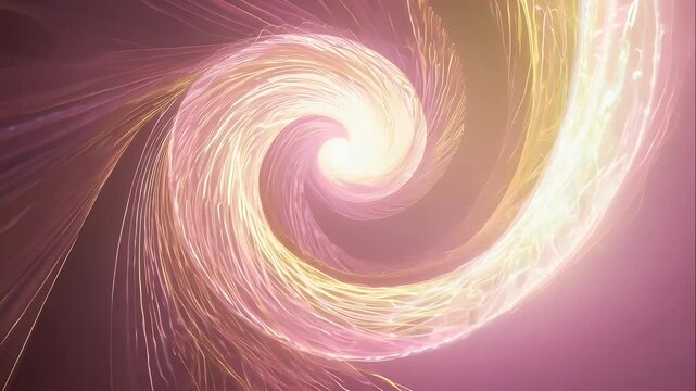 abstract spiral of light in soft pink and gold