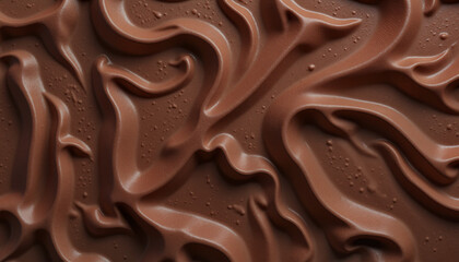 Abstract composition of mesmerizing 3D wavy lines in Mocha Mousse color palette, luxurious aesthetic