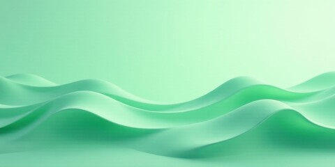 Abstract Mint Green Wavy Surface Background Design for Modern Presentations and Elegant Projects