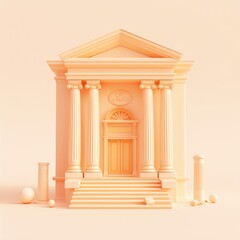 Fototapeta premium A simple architectural rendering of a classical style building design