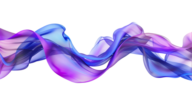 Flowing purple blue fabric abstract art design