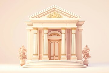 Fototapeta premium A neoclassical building featuring columns and a detailed facade