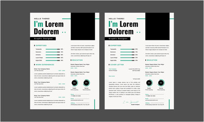 Resume CV. Professional modern and minimal resume CV, Clean and modern resume portfolio CV template
