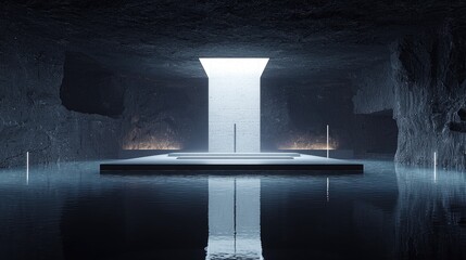 Underground sanctuary serene cave pool & light