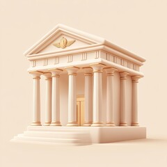 Obraz premium A stylized depiction of the temple with columns