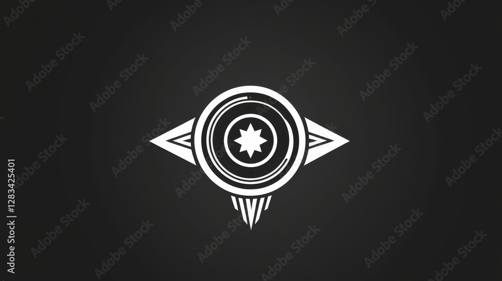 Poster a white logo of a badge, with space in the middle to add text