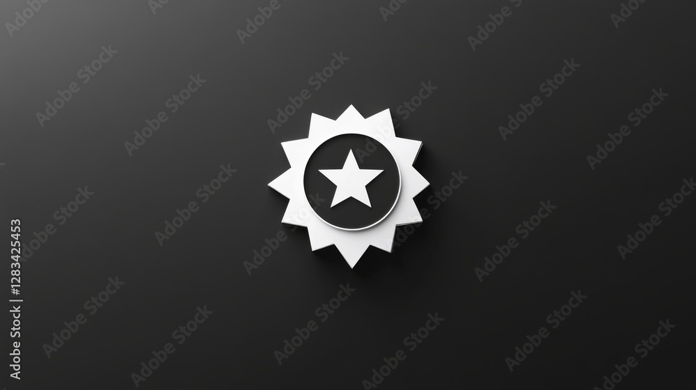 Poster a white logo of a badge, with space in the middle to add text