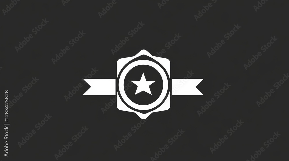 Poster a white logo of a badge, with space in the middle to add text